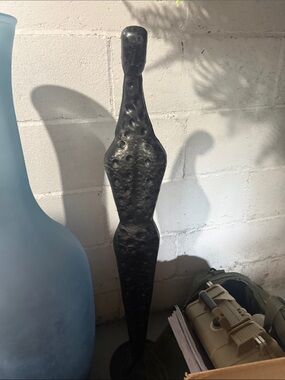 Handcrafted Black Abstract Metal Sculpture - Home Art Accent